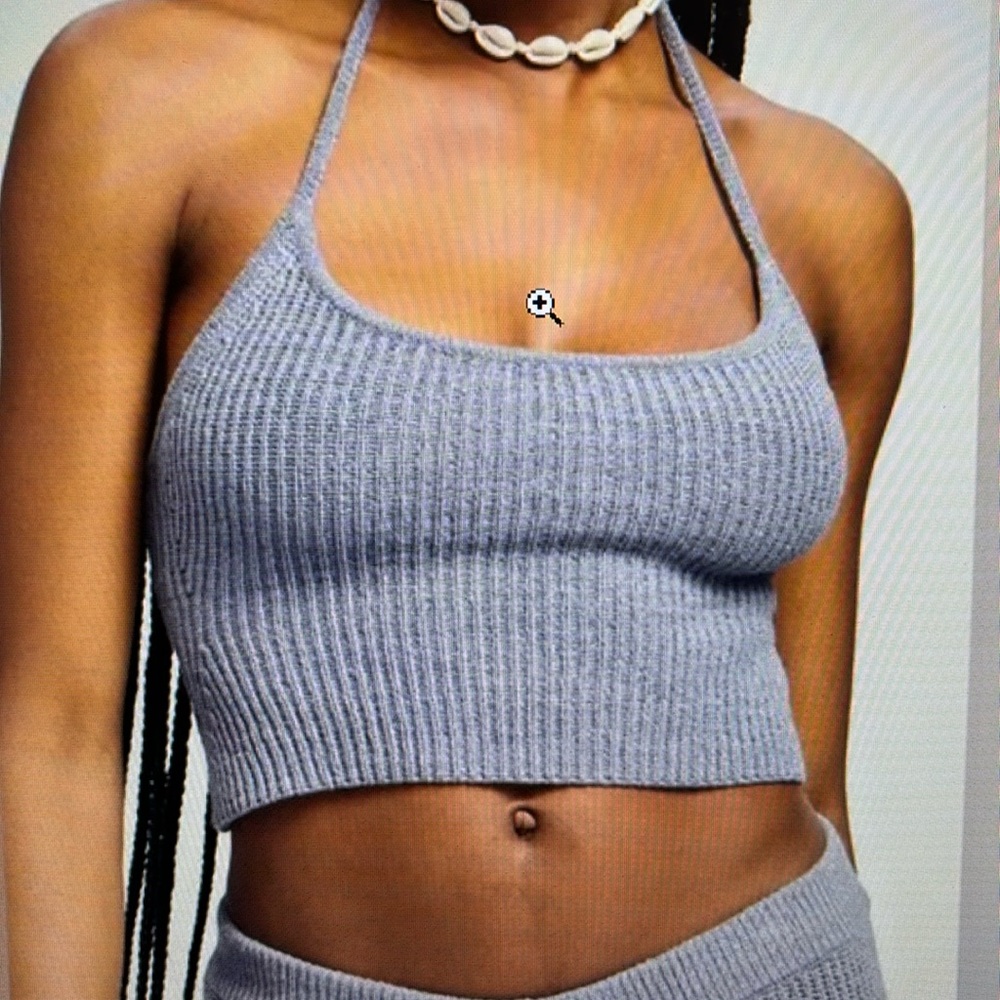 NWT SER.OY.A Blue-Maude Cropped Sweater Tank. Large